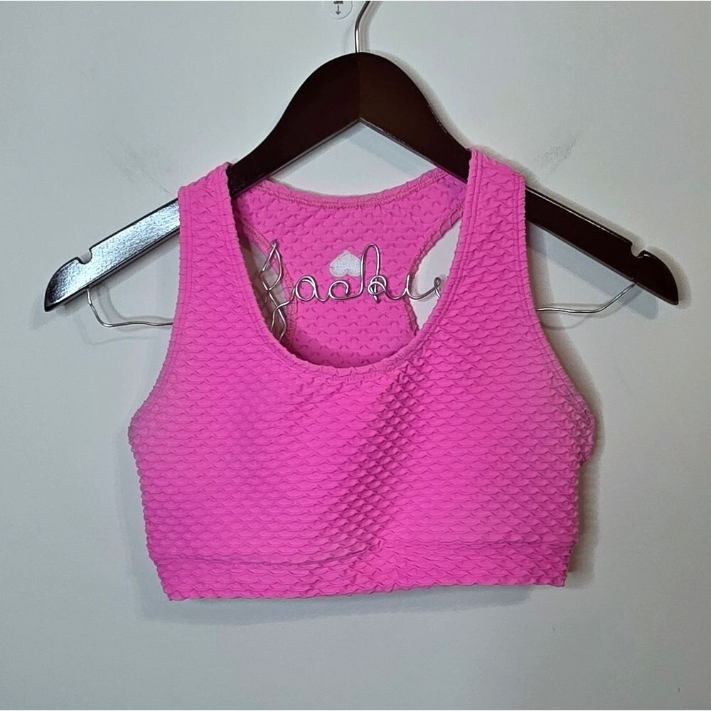 Booty By Brabants Pink Croco Skin Skin Scoop Top Sports Bra Size Small